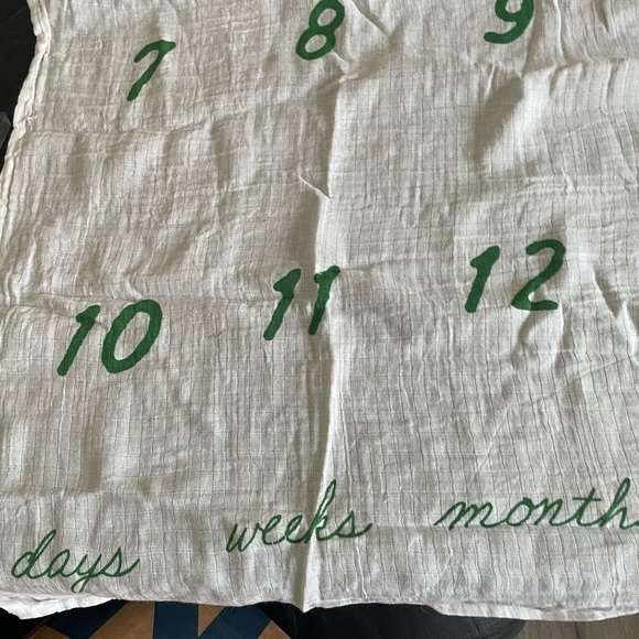 C. R. Gibson Baby Jungle / Safari Muslin Month Milestone Blanket - Picture 2 of 8